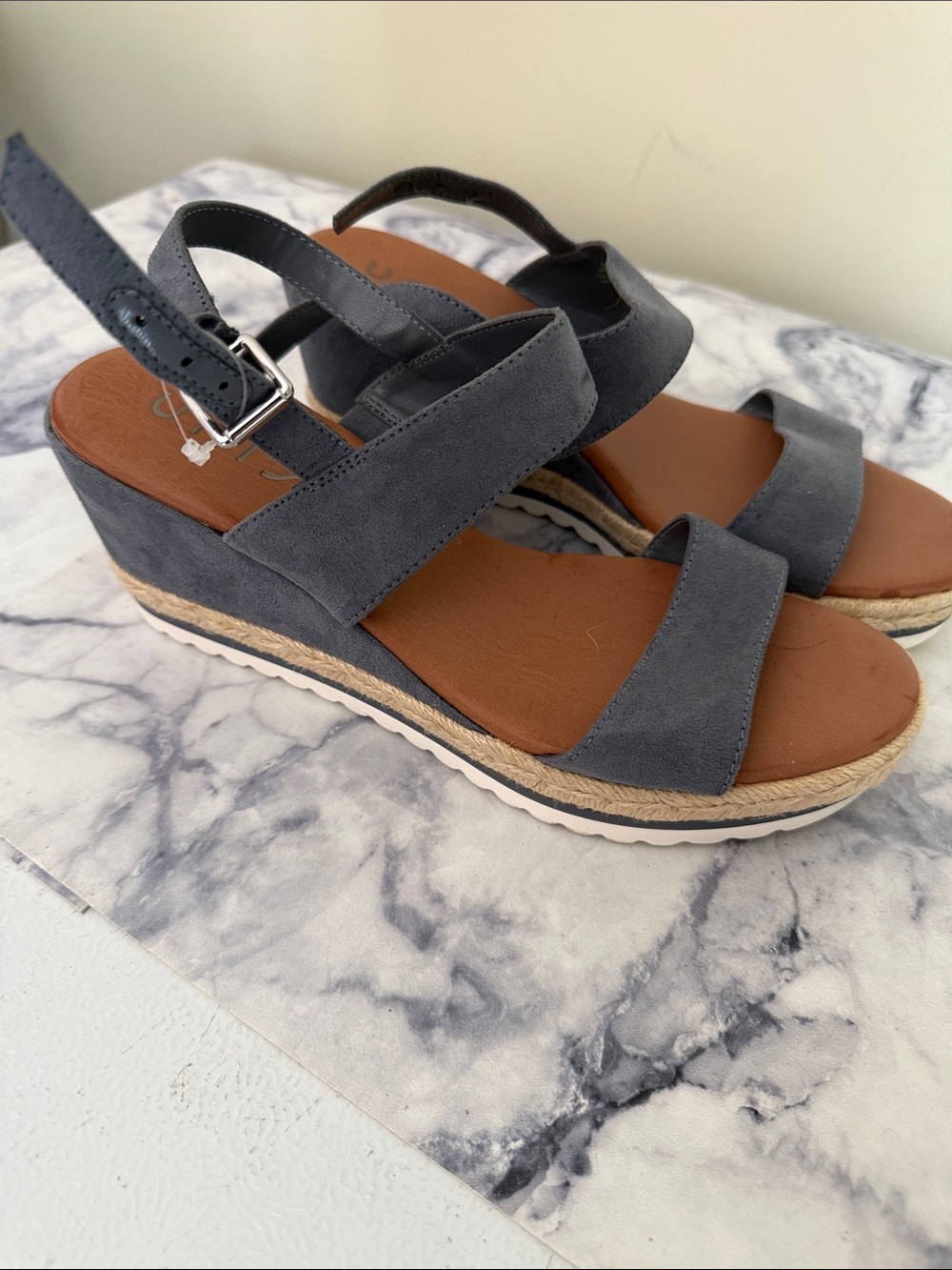 Unisa Gray Suede Slingback Sandals for Women